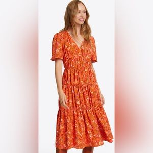 NWT Draper James Orange Floral Dress Size 20X